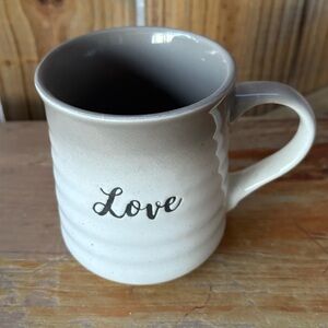 Sheffield Home Love Turned Pottery Style Two Tone Gray Glazed Coffee Mug 20oz